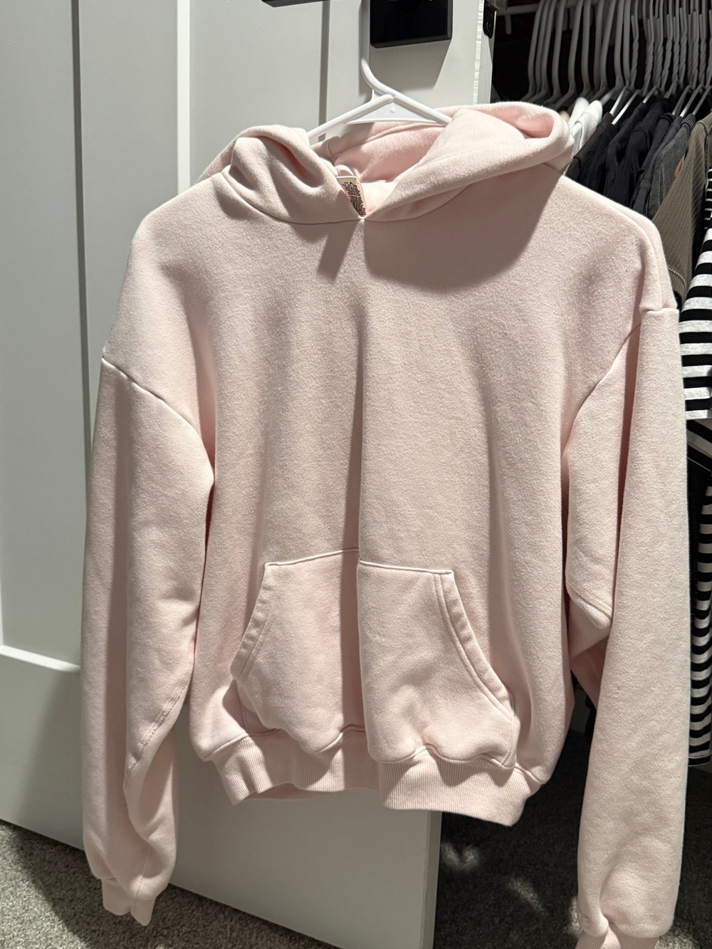 Skims Light Pink Classic Hooded Pullover Sweater